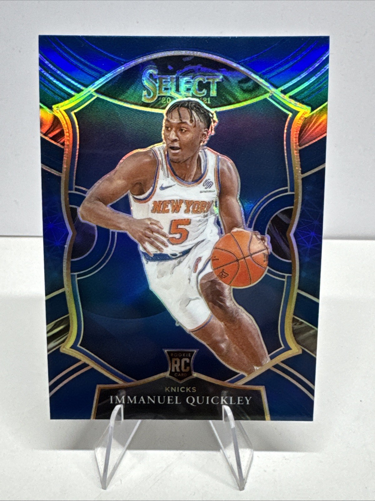 2020-21 Panini Select - Concourse Immanuel Quickley #85 Blue Prizm (RC)