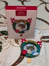 Hallmark 2022 Keepsake Cool Cat Pet Picture Frame Christmas Ornament NIB