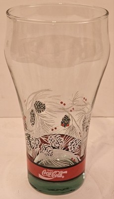 Libby Coca Cola Christmas Pine Cone Drinking Glasses Soda Holiday Winter