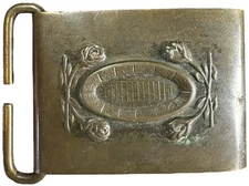 Vintage North & Judd Brass Belt Buckle Rose Bowl Stadium Anchor Mark 1930s-1940s