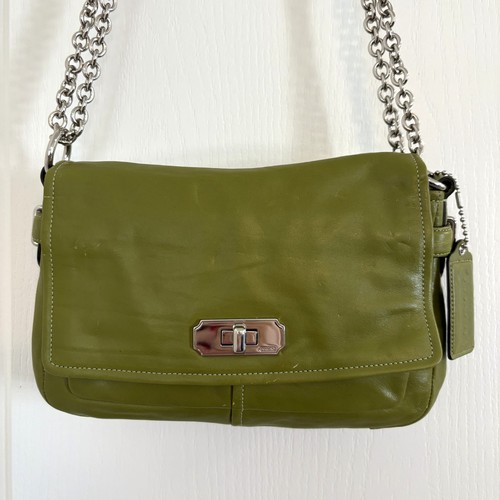 Coach Chelsea Leder Flap Bag Rare Pilot Limited Edition 17825 Olivgrün - Bild 3 von 13
