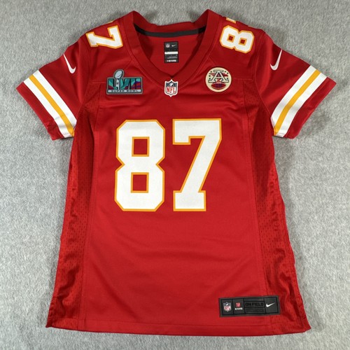 Travis Kelce #87 KC Chiefs Red Women's Small Stitched W/ Super Bowl 57 LVII