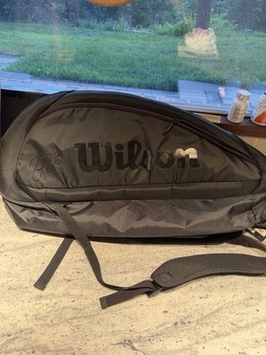 New Wilson Roger Federer DNA Padded 12 Pack Racquet Bag Backpack Triple Black