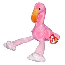 Ty Beanie Baby Pinky - MWMT Bird Flamingo 1995 