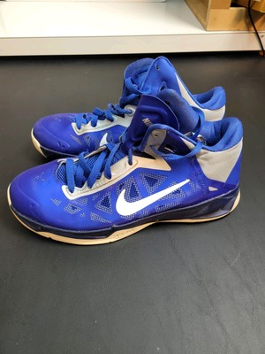 Nike Zoom Basketball Sneakers Hyperchaos Blue White Silver  Men's Sz 8