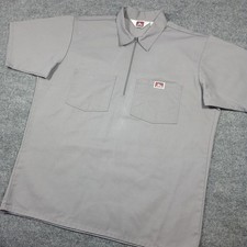 Ben Davis Shirt Mens L Mechanic Shirt Quality Workwear Gray Made In USA