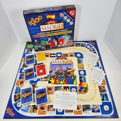 Kloo Race To Madrid Learn To Speak Spanish 100% Complete Board Game