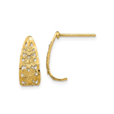 14 Karat Gelbgold Blume J-Creolen