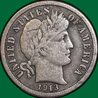 1913 Barber Dime Choice Very Fine VF+ Coin #35978