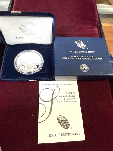 2019-W American Eagle Silver $1 Proof Coin U.S. Mint Original Case  & COA
