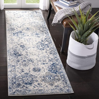 Safavieh Madison Collection Runner Rug - 23 X 8 White Royal Blue Boho Chic