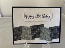 Stampin Up Card Kit Set Of 4 masculine "Happy Birthday" cards 29b Night of Navy