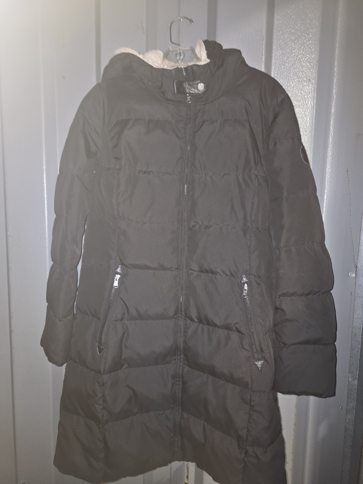 Ralph Lauren Women Black Hooded Full-Zip Quilted Puffer Coat Jacket Size S