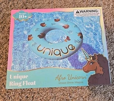 Unicorn 39-Inch Unique Inflatable Swim Ring Float Pool Beach Lake Blue New