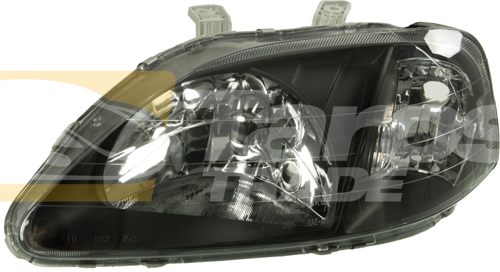 Phare avant gauche Honda Civic 1999-2001 avec optique transparente haute durabilité