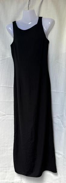 Rockmans Dress 8 Black Long Sleeveless Maxi Minimalist Formal Evening Slip