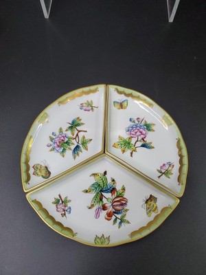 3pc HEREND PORCELAIN HANDPAINTED QUEEN VICTORIA Starter/Appetizer Dish 443/VBO