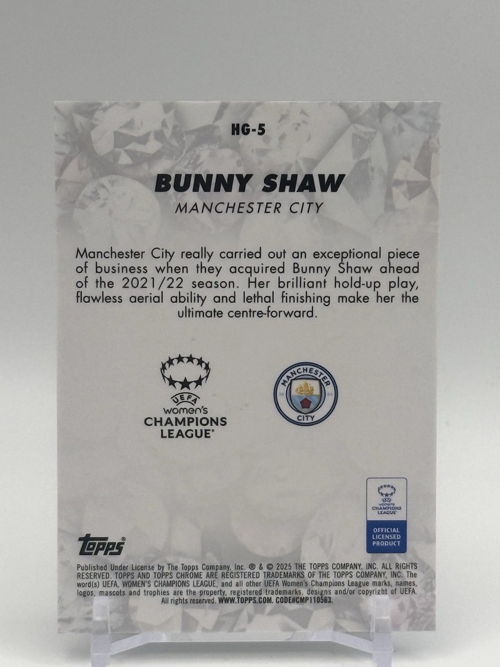 BUNNY SHAW - 2024-25 TOPPS CHROME UWCL - HIDDEN GEMS 5/5 - SSP - COLOR ...