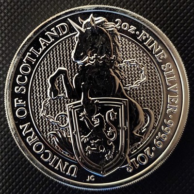 2018 UK Queen's Beasts - Unicorn of Scotland - 2 oz .9999 Silver