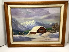 ORIGINAL CANVAS OIL PAINTING FRAMED HAND PAINTED by INEZ LOCKETT 17x13