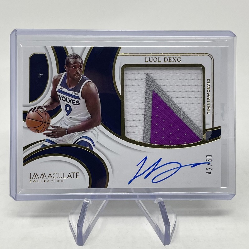 Luol Deng Premium Patch Auto 42/50 Panini Immaculate Timberwolves NBA Card