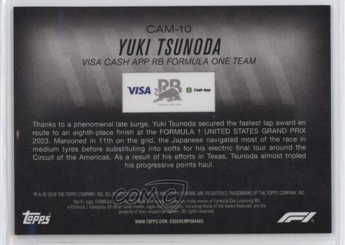 2024 Topps Chrome Formula 1 Camber Yuki Tsunoda #CAM-10 1i3m - Picture 2 of 3