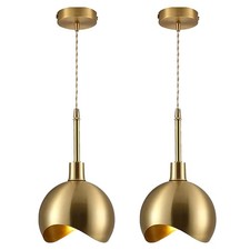 Lighting Small Gold Pendant Light Dome Pendant Lights Kitchen Island Set of 2...