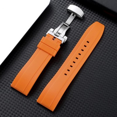 Waterproof Silicone Watch Strap 20mm 22mm 24mm Wrist Band Yellow Rubber Bracelet