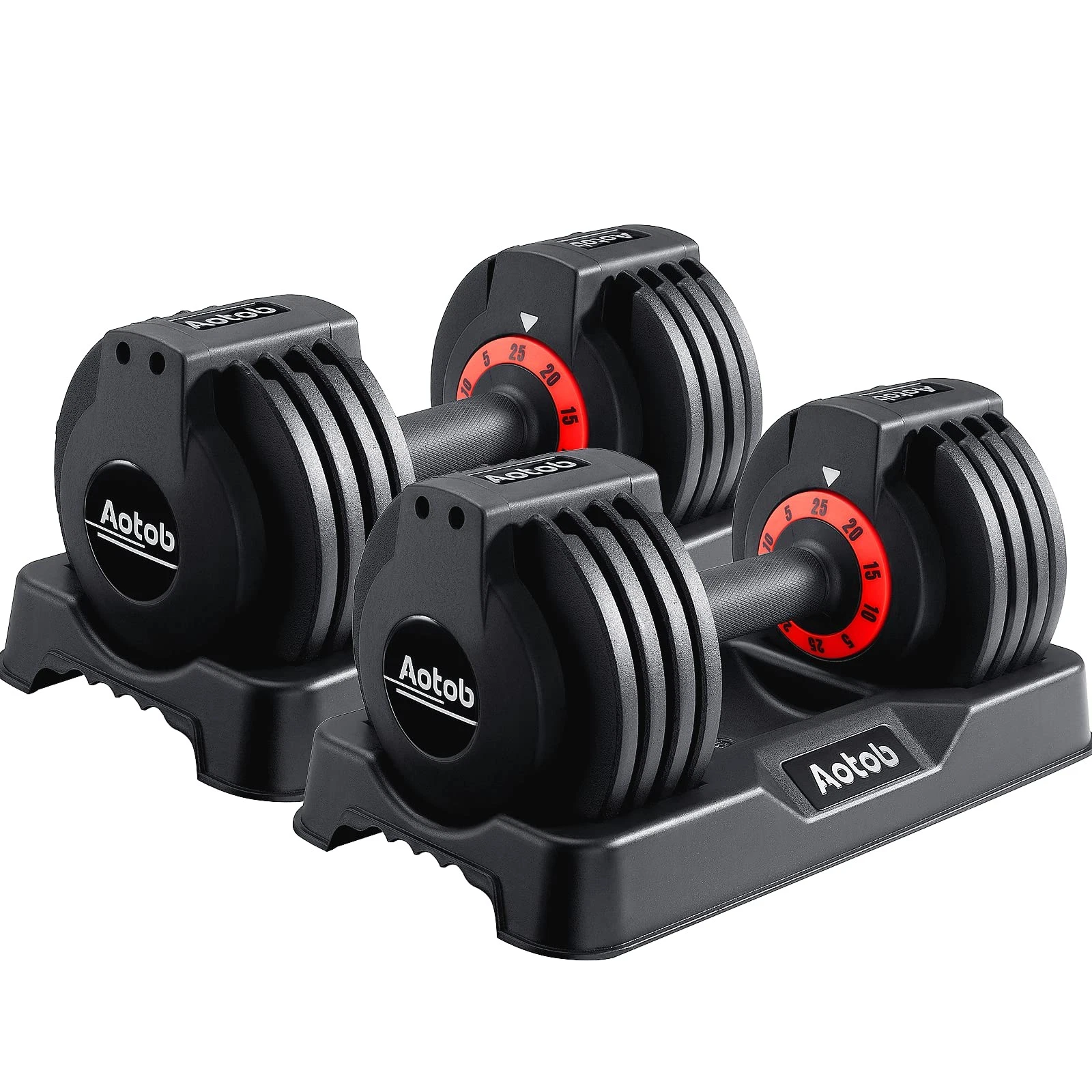25 lbs (Pair) Adjustable Dumbbell Set, Dumbbells Adjusted Weight with Anti-Sl...