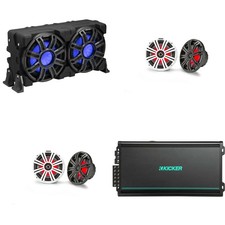 Kicker Marine 2 45KM84L 8", 48KMA6006 6 Channel Amp  51MWLE104 10" Loaded...