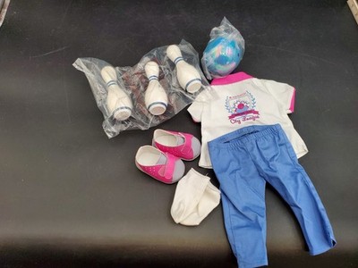 American Girl Bowling Team Outfit & Bowling Pins, Bowling Ball