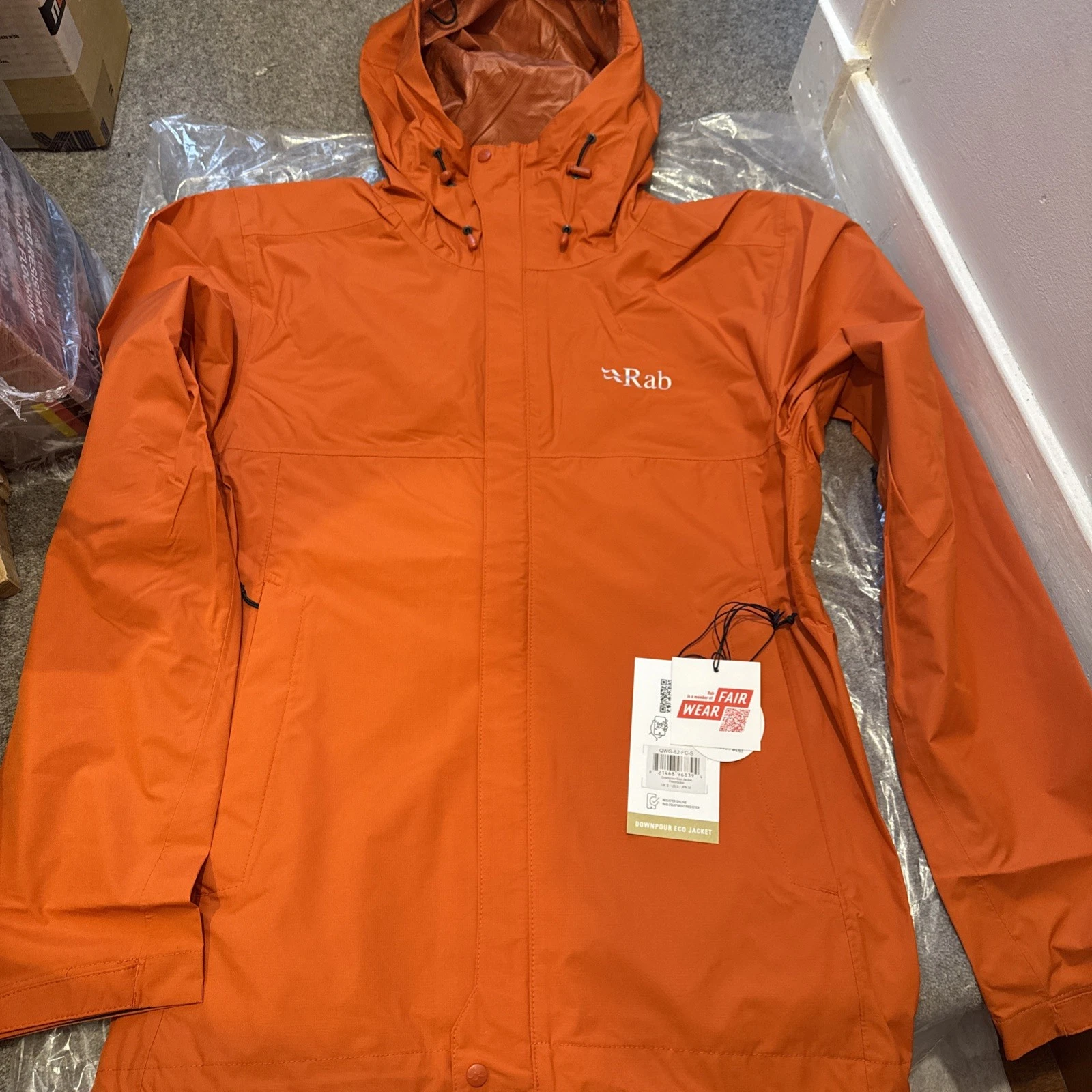 Rab Men's Downpour Eco Jacket Pertex Shield Waterproof Small Firecracker
Opens in a new window or ta