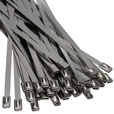 100 Stück enTie Edelstahl Kabelbinder Zip 4,6 mm Kugelverschluss 200 mm/300 mm/400 mm