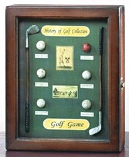 Golf Wooden Shadowbox - History of Golf Collection - 11" x 8 3/4" x 3 1/2"