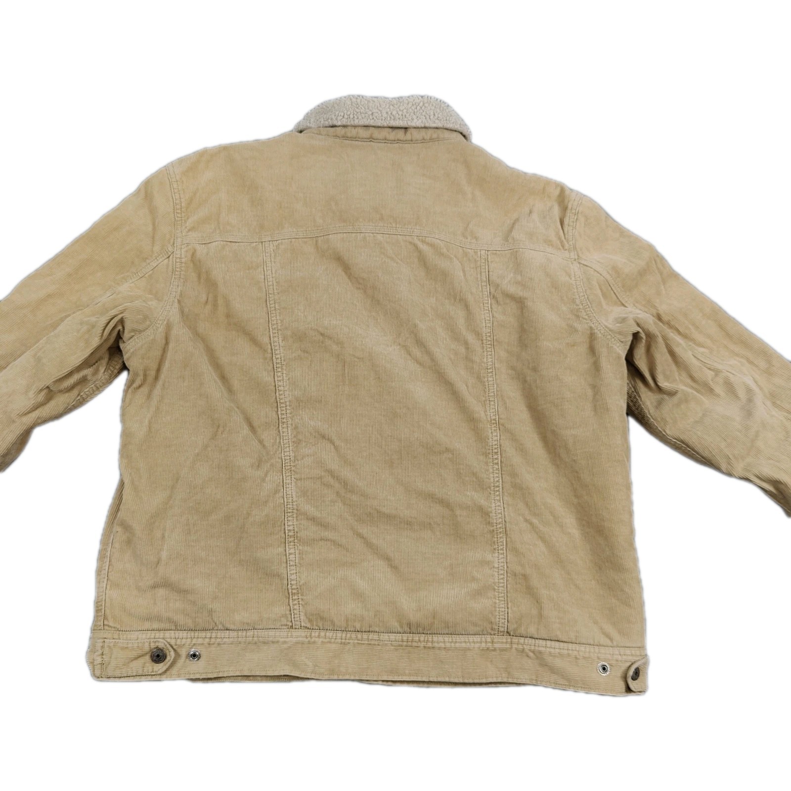 Old Navy Sherpa Lined Corduroy Jacket Men's XL Beige Cowboy Cut Vintage Workwear