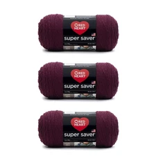 Super Saver Claret Yarn Acrylic 4 Medium Worsted 7oz Knitting 3 Pack