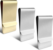 3-Pack Small Men  S Slim Money Clip   Stainless Steel Credit  Business Card Hold