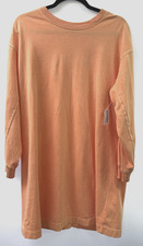 OLD NAVY WOMENS MEDIUM PETITE TANGERINE LONG SLEEVE T-SHIRT DRESS NEW WITH TAG
