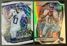 2025 Panini Prizm #220 Calvin Ridley White Disco & Sliver Prizm #280 Titans