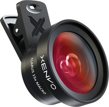 Pro Lens Kit for iPhone and Android, Macro Wide Angle with LED Black