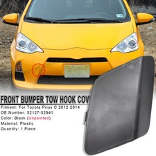 Tow Hook Cover Cap Eye For Toyota Prius C 2012-2014 Front Bumper Unpainted Lid
