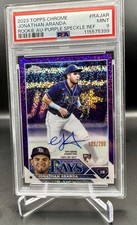 🔥2023 Topps Chrome Jonathan Aranda Auto Purple Refractor Rookie #/250 PSA 9 RC