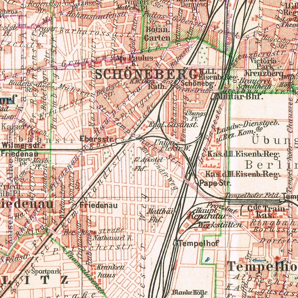 BERLIN 1908 inner  Antique Original Vintage map city plan Germany - Image 4 of 4