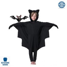 Bat Costume Kids Toddler Boys Girls Halloween Jumpsuit with Hood Attached Wings