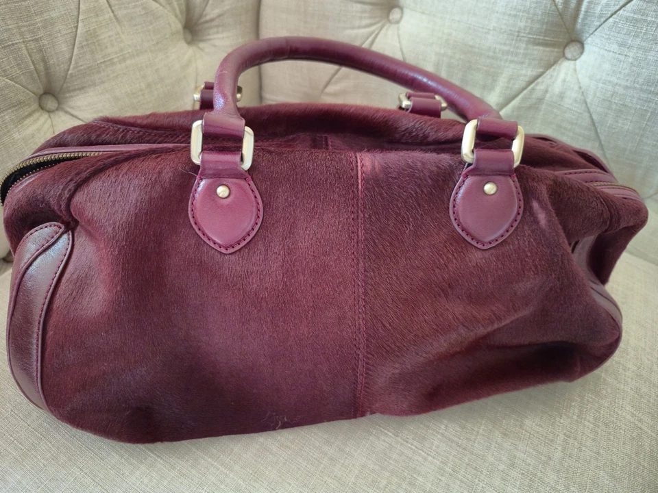 Hugo Boss Cuero de becerro Diseñador Bolso de Mano Cartera Pequeño Bolso de Lona Genuino Raro Foto 3 de 4