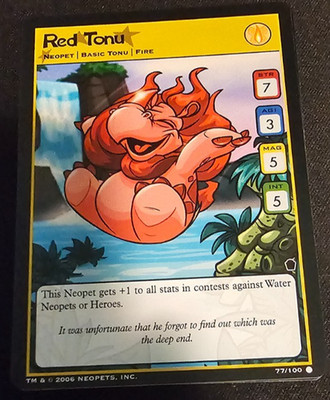 Neopets TCG 77/100 Red Tonu Haunted Woods Basic Common NM