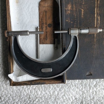 Starrett Outside Micrometer No. 226 3-4in Vintage With Wooden Box And Wrench