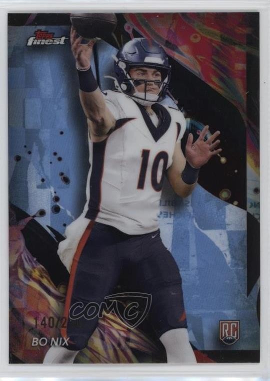 2024 Topps Finest Uncommon Sky Blue Refractor /250 Bo Nix #163 0w1