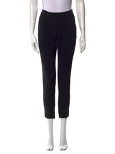 Valentino Black Tuxedo Stripe Accent Straight Leg Cropped Mid Rise Ponte Pant 10