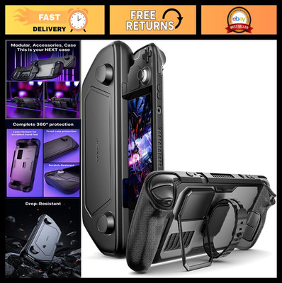 Steam Deck Case with Comprehensive Protection, Detachable Front Shell & Metal Br